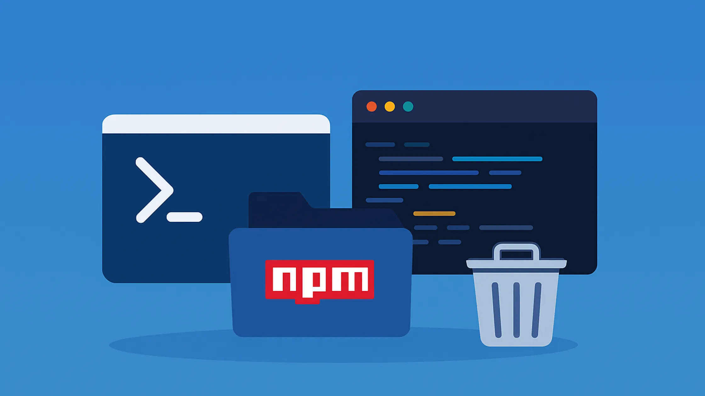 PowerShell and Bash scripts cleaning npm packages